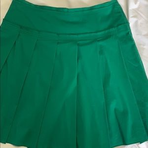 BCBG Green Box Pleat Skirt